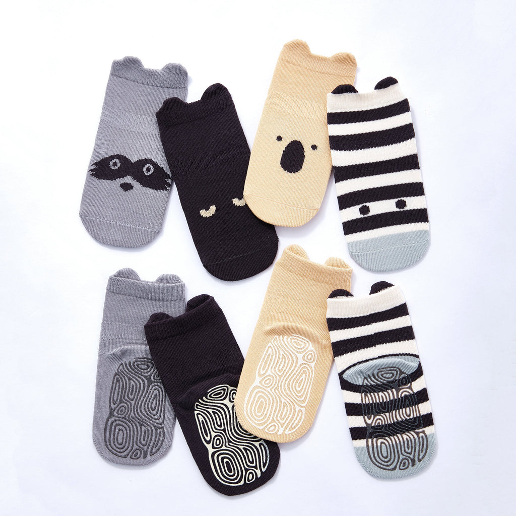 Into The Wild III Organic Baby & Toddler Non-Slip Socks (4 Pairs)