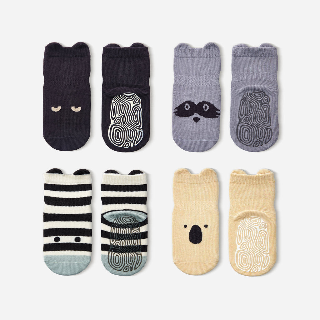 Into The Wild III Organic Baby & Toddler Non-Slip Socks (4 Pairs)