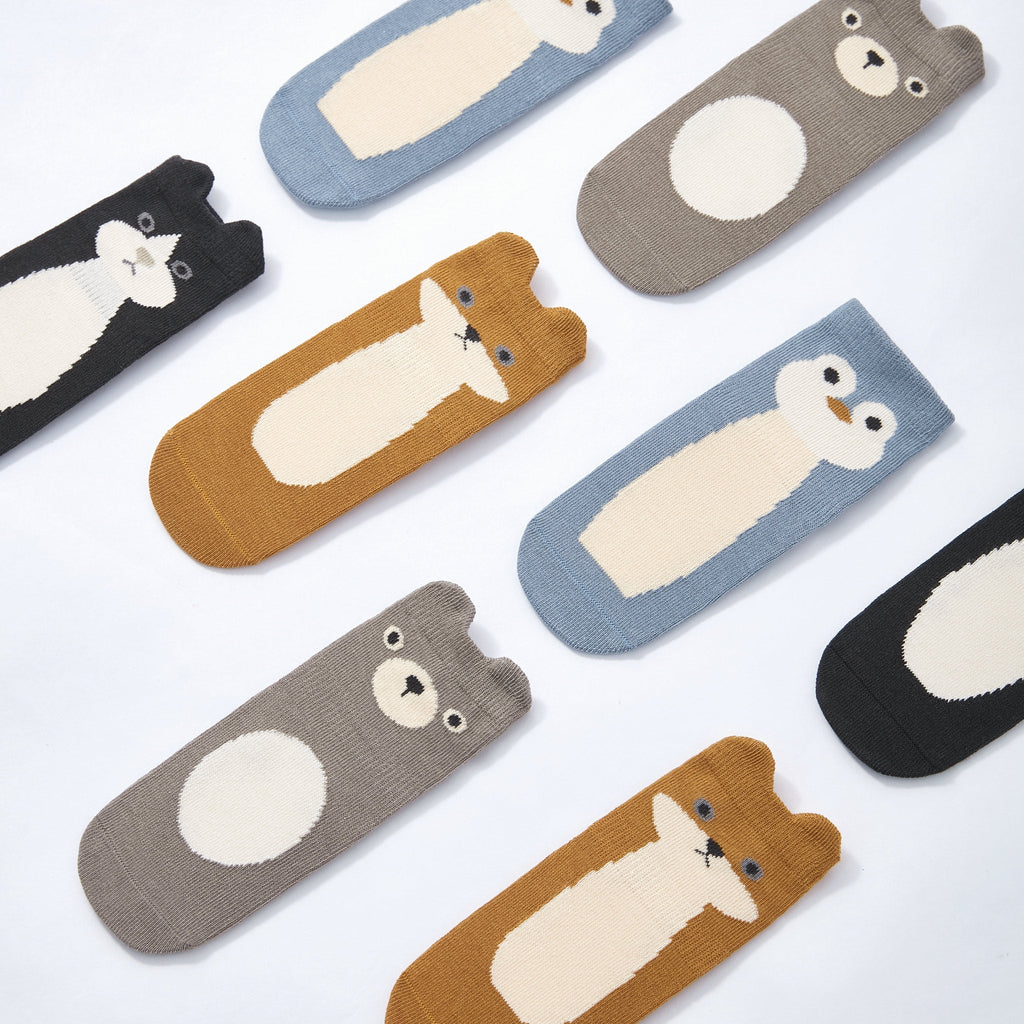 Critter Crew- Organic- 4 Pairs of Stay-On Baby & Toddler Non-Slip Socks