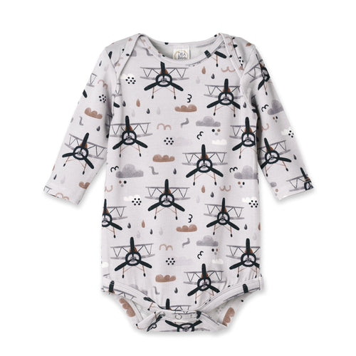 Airplane Baby Bodysuit - Bamboo Cotton Long Sleeve