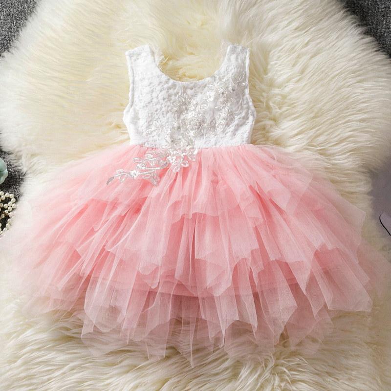 Luxury Toddler Girl Baby Fancy Clothing Dresses For 1 Year Birthday Christening Lace Girls Tulle  Infant Party Cake Smash Outfit Dress for Girls 1-6 Years