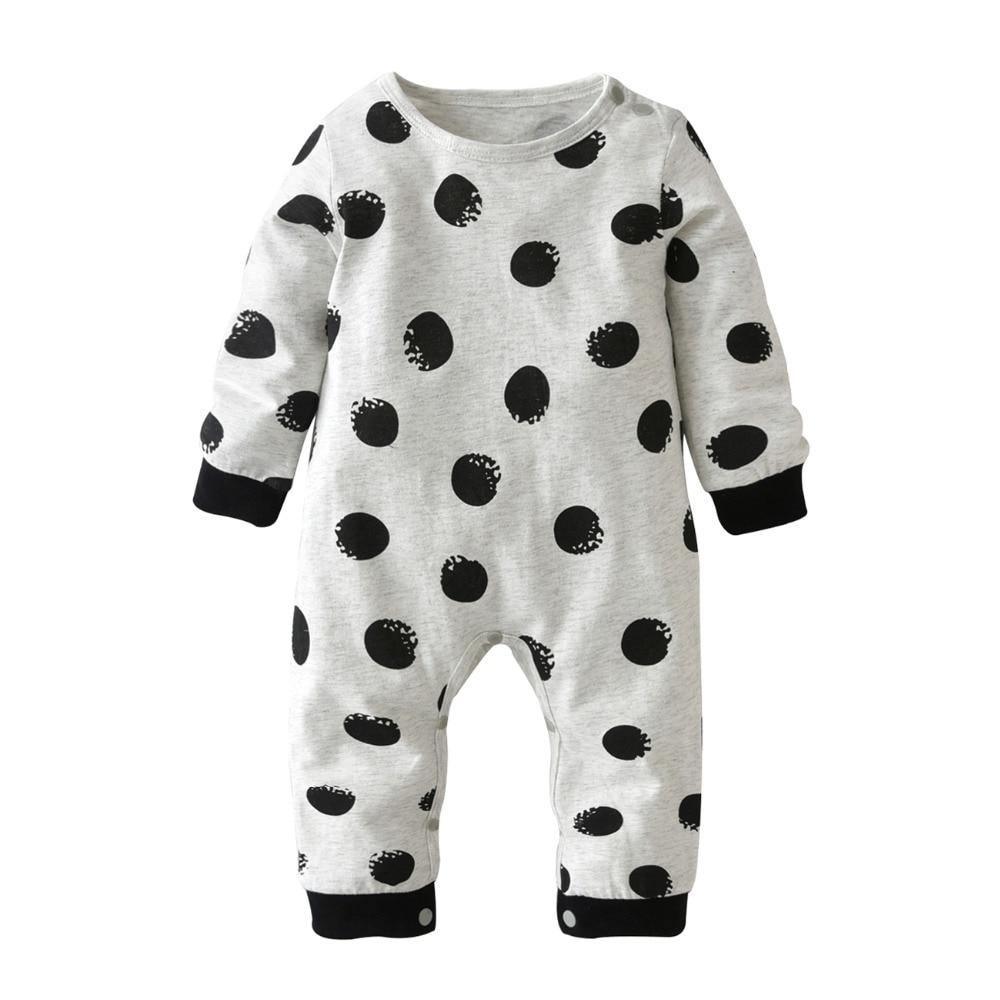 "It wasnt me " Baby Boy Girl Clothes Newborn Toddler Long-sleeved Dot jumpsuit Infant Clothing set Outfits