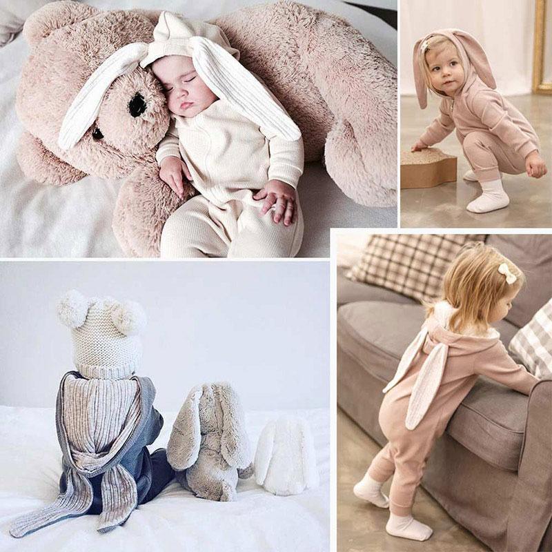 Modern New Luxury Newborn Baby Clothes Bunny Baby Rompers Cotton Hoodie Rabit Romper For Baby