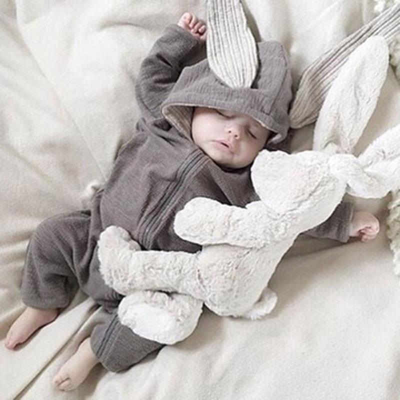 Modern New Luxury Newborn Baby Clothes Bunny Baby Rompers Cotton Hoodie Rabit Romper For Baby